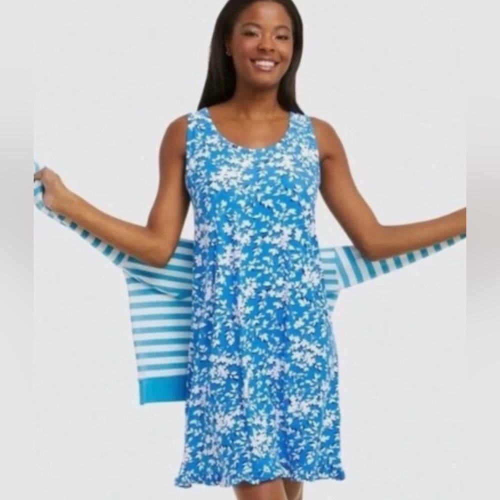 Draper James Blue Floral Nightgown | Size Small / Medium